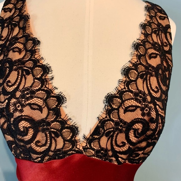 Vintage Laundry by Shelli Segal  black and red satin Cocktail Dress size 10 - Picture 6 of 13